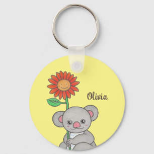 Cute Koala Animal Name Keychain