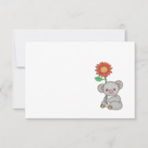Cute Koala Any Occasion Simple Flat Note Card
