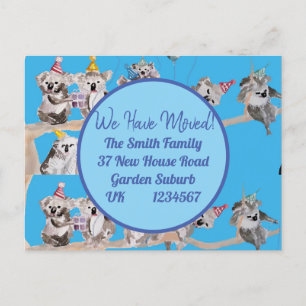 Cute Koala Art New Address Postcard We Are Moving