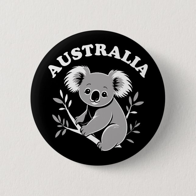 Cute Koala - Australia 6 Cm Round Badge (Front)