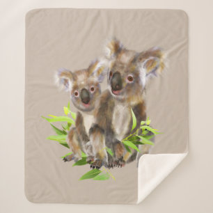 Cute Koala Australian Bear Wildlife Animal Nature  Sherpa Blanket