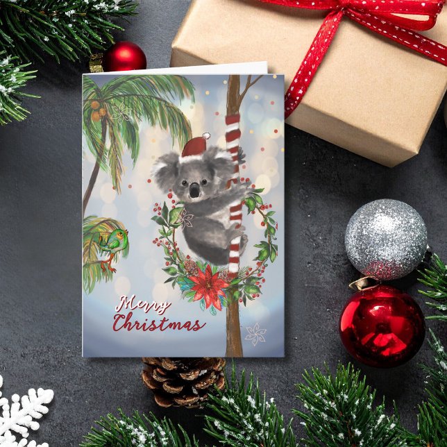Cute Koala Australian Christmas Card | Palm tree (Cute Koala Australian Christmas Card  Palm tree)