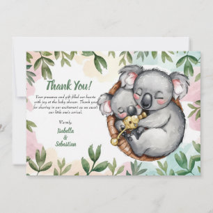 Cute Koala Baby And Koala Mum Thank you Card