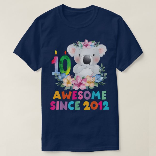 Cute koala bear 10 years birthday outfit for boys  T-Shirt (Design Front)