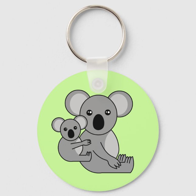 Cute Koala Bear and Baby Key Ring (Front)