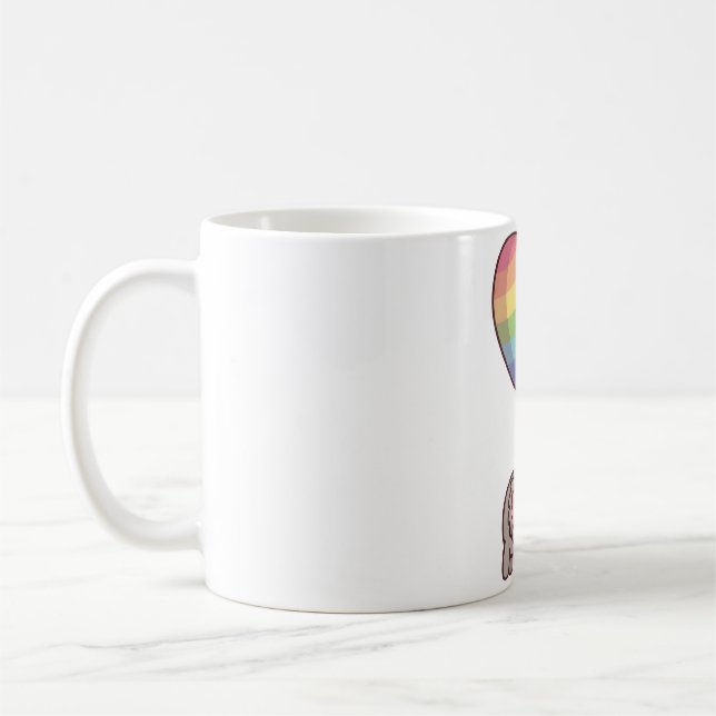 Cute Koala Bear and Rainbow Balloon Coffee Mug (Left)