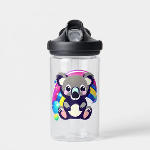 Cute Koala Bear and Rainbow Personalised Water Bottle