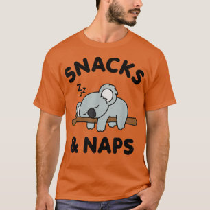 Cute Koala Bear Animal Snacks Naps Funny Food Sayi T-Shirt
