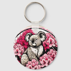 Cute Koala Bear Artwork Fun Koalas art             Key Ring