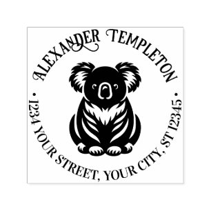 Cute Koala Bear Australia Name Return Address Self-inking Stamp