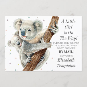 Cute Koala Bear Baby Shower By Mail Invitation