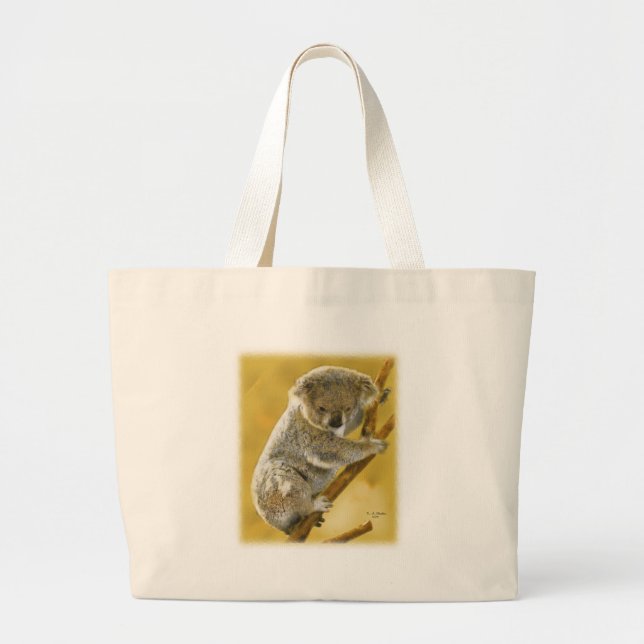Cute...Koala Bear...Beach Bag! Large Tote Bag (Front)
