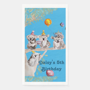 Cute Koala Bear Birthday Animal Party Serviette Napkin