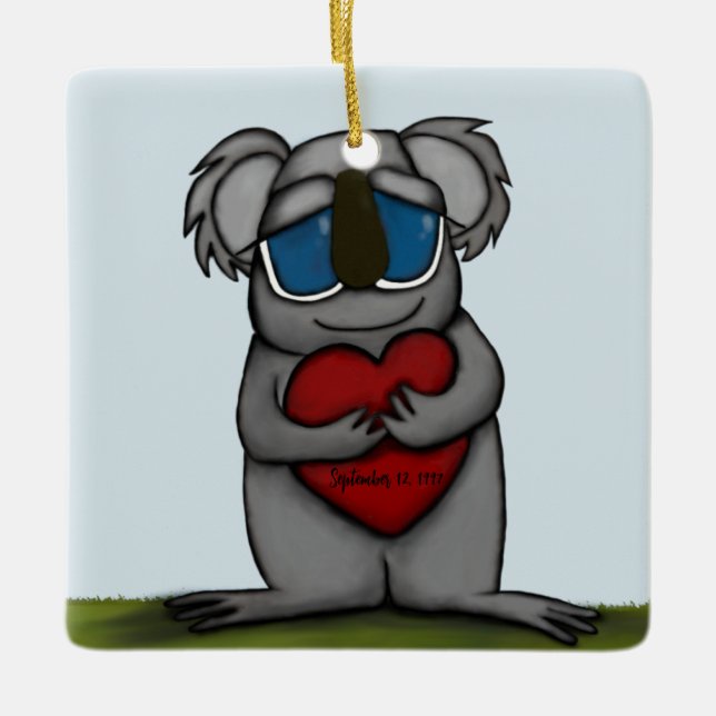 Cute Koala Bear Ceramic Ornament (Front)