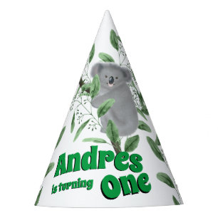 Cute Koala Bear Climbing a Eucalyptus Tree  Party Hat