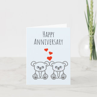 Cute Koala Bear Couple-Happy Anniversary Card