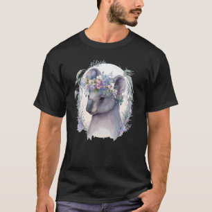 Cute Koala Bear Flower Crown Floral Koala T-Shirt