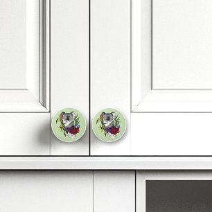 Cute Koala Bear Green Australian Wildlife Floral Ceramic Knob