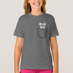 Cute Koala Bear In Pocket T-Shirt