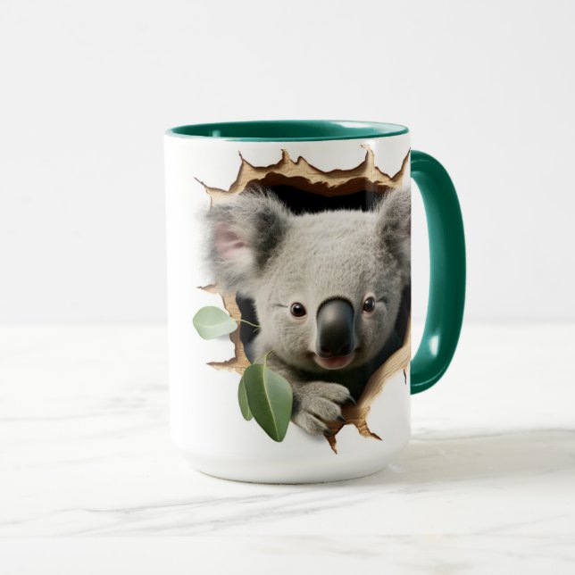 Cute koala bear in tree hole mug (Front Right)