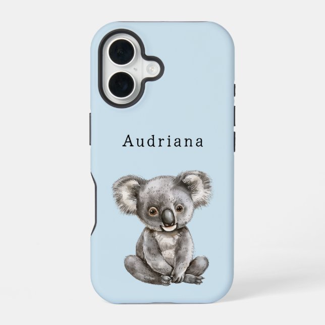 Cute Koala Bear iPhone 16 Case (Back)