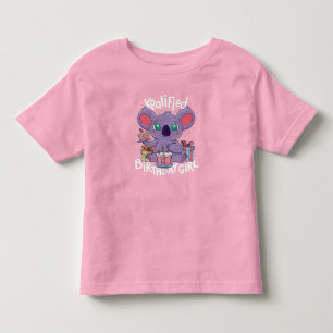 Cute Koala Bear Koalified Birthday Girl Pink Toddler T-Shirt