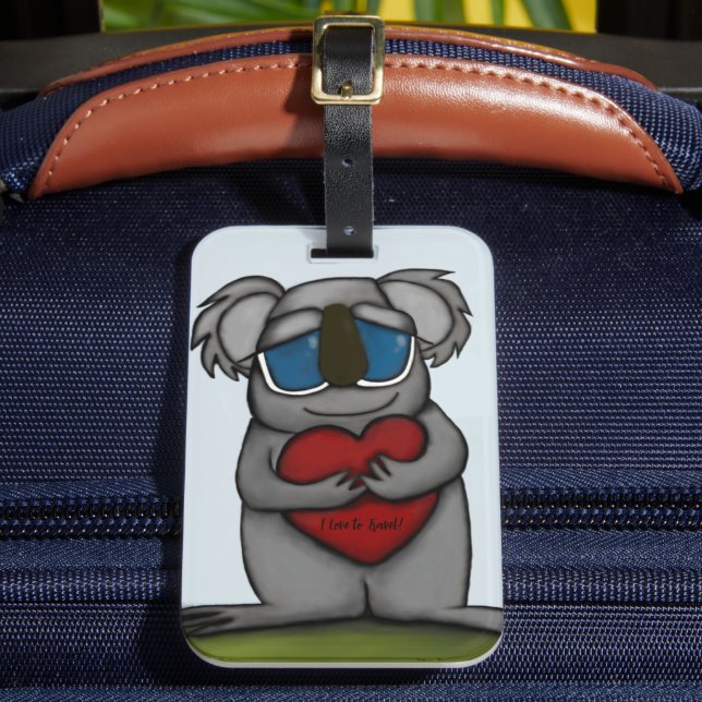 Cute Koala Bear Luggage Tag (Front Insitu 2)