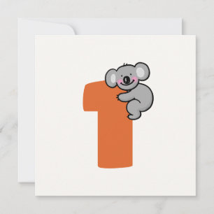 Cute Koala Bear One Sweet Year 1st Birthday Invitation