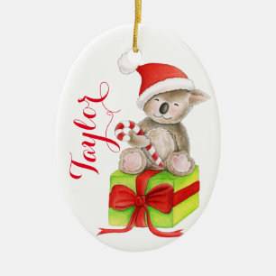Cute koala bear personalised Christmas ornament