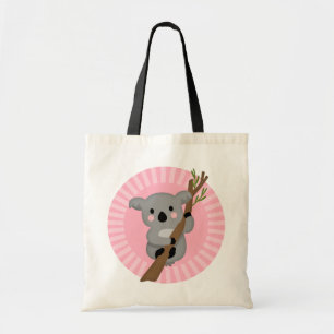 Cute Koala Bear - Pink Grey Girl Tote Bag