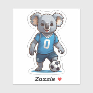 Cute Koala Bear Playing Soccer