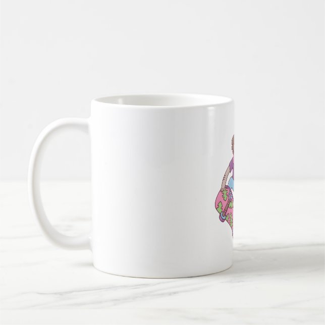 Cute Koala Bear Skateboarder Doodle Coffee Mug (Left)