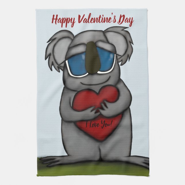 Cute Koala Bear Tea Towel (Vertical)