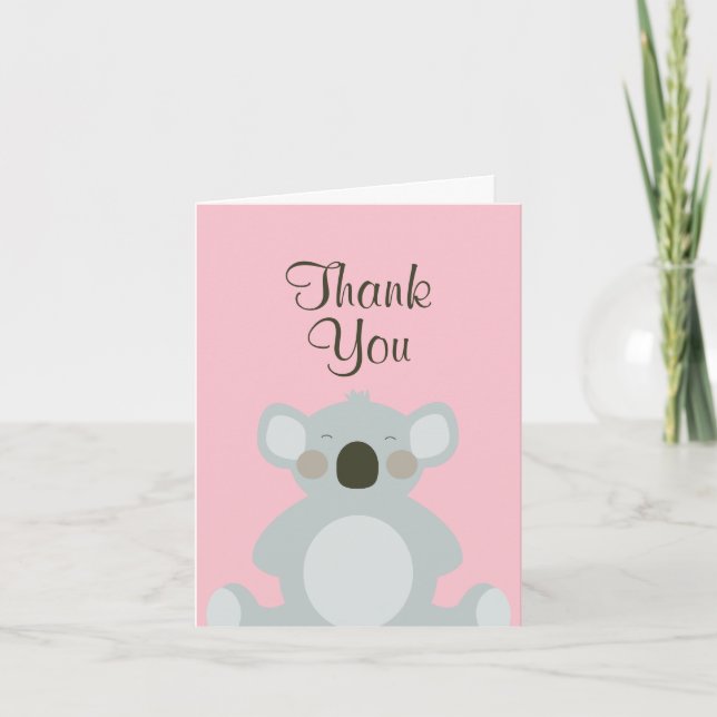Cute Koala Bear Thank You Card (Front)