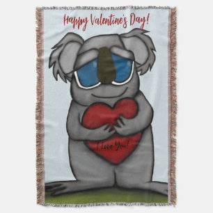 Cute Koala Bear Throw Blanket