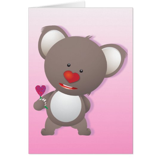 Cute Koala Bear Valentine Greeting Card