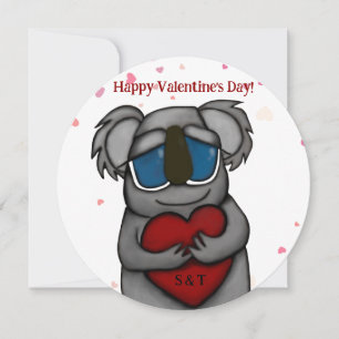 Cute Koala Bear Valentine's Day Card