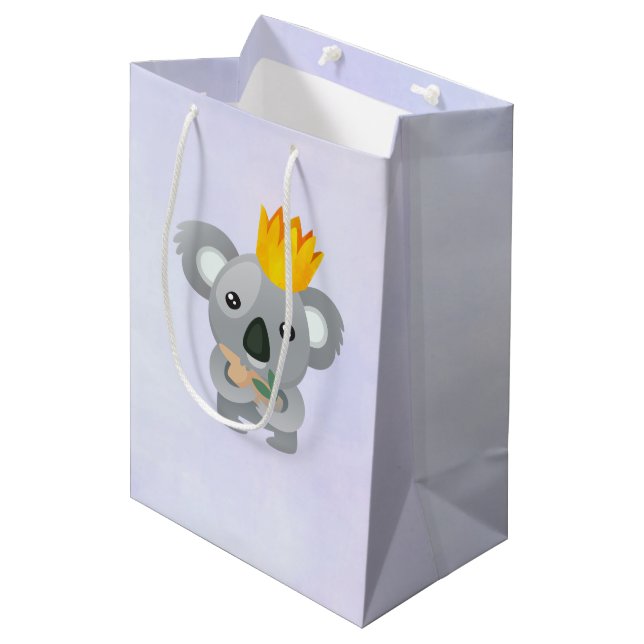 Cute Koala Bear Wearing a Golden Crown Medium Gift Bag (Front Angled)
