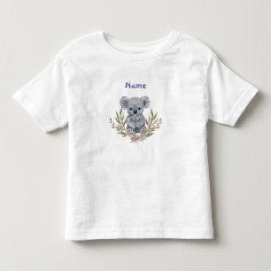 Cute Koala Bear with Flowers Toddler T-Shirt
