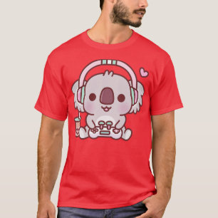 Cute Koala Bear With Headphones And Game Console T-Shirt