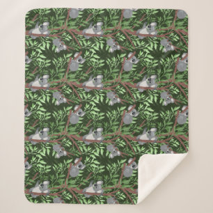 Cute Koala Bears Sherpa Blanket