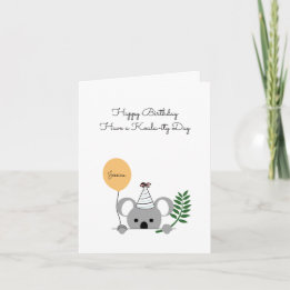 Cute koala Birthday Card - Custom text