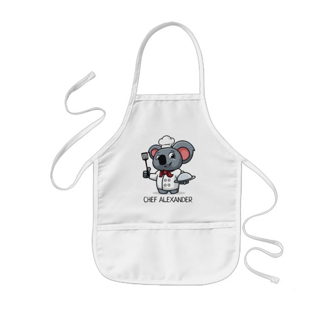 Cute Koala Chef Personalise Kids' Apron (Front)