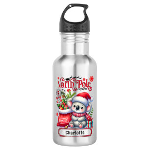Cute Koala Chirstmas Personalised Name 532 Ml Water Bottle