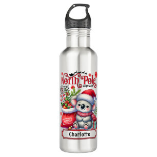 Cute Koala Chirstmas Personalised Name 710 Ml Water Bottle
