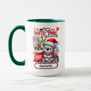 Cute Koala Chirstmas Personalised Name Mug