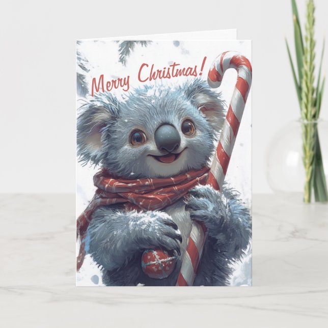 Cute Koala Christmas Card (Front)