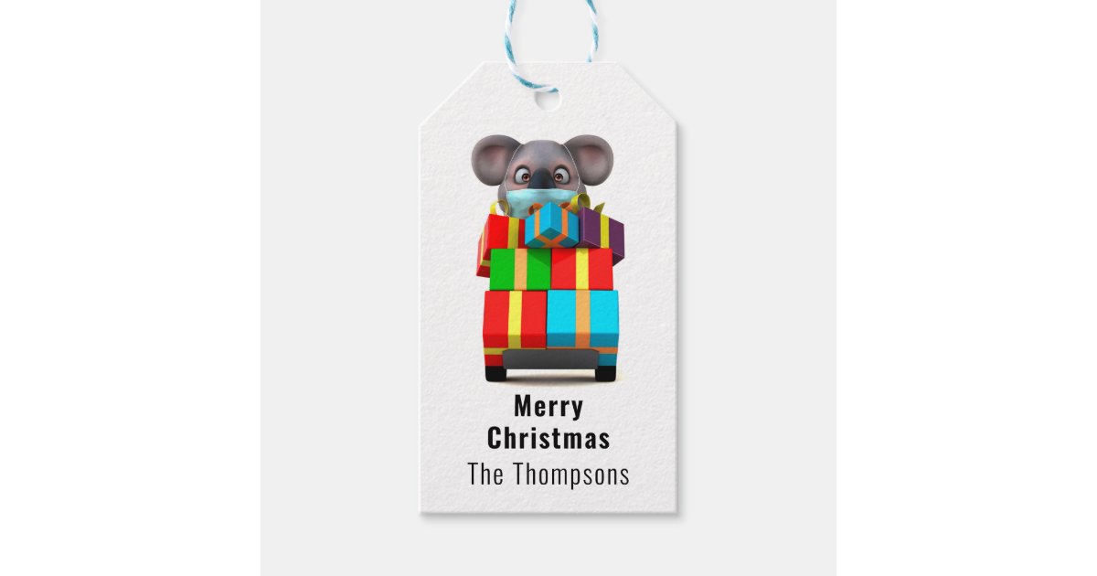 Cute Koala Christmas Holidays Personalised Name Gift Tags | Zazzle.co.uk