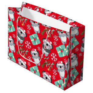 Cute Koala Christmas Large Gift Bag