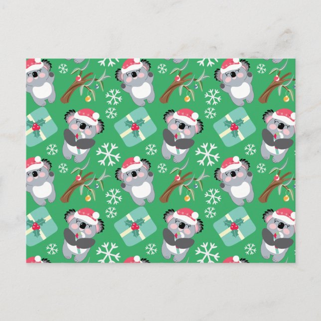 Cute Koala Christmas Postcard (Front)